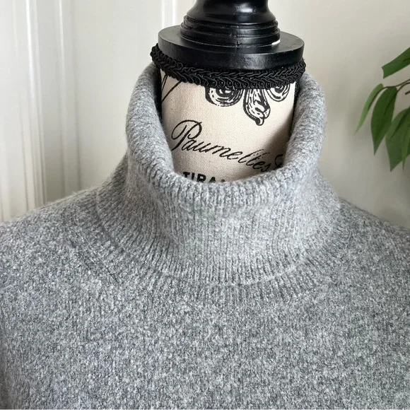 J. Crew Factory Relaxed Striped Sweater Dress Gray Sz M